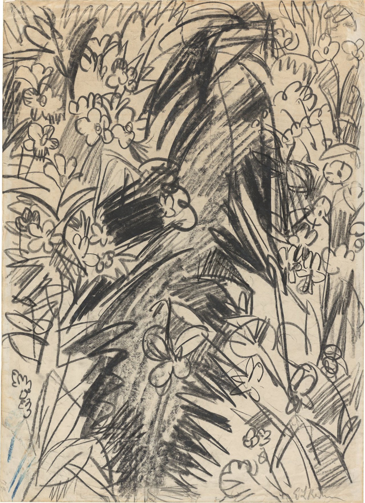 Auf diesem Bild ist das folgende Kunstwerk zu sehen: Ernst Ludwig Kirchner. „Wiesenweg“. 1918.