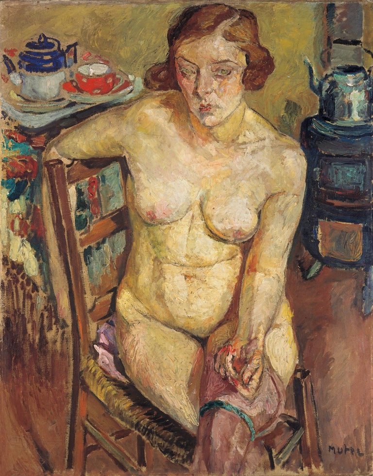 This picture shows the following artwork: Emil Nolde. „Noldes Bauernhof Seebüll und ein Gatter“. Circa 1940.