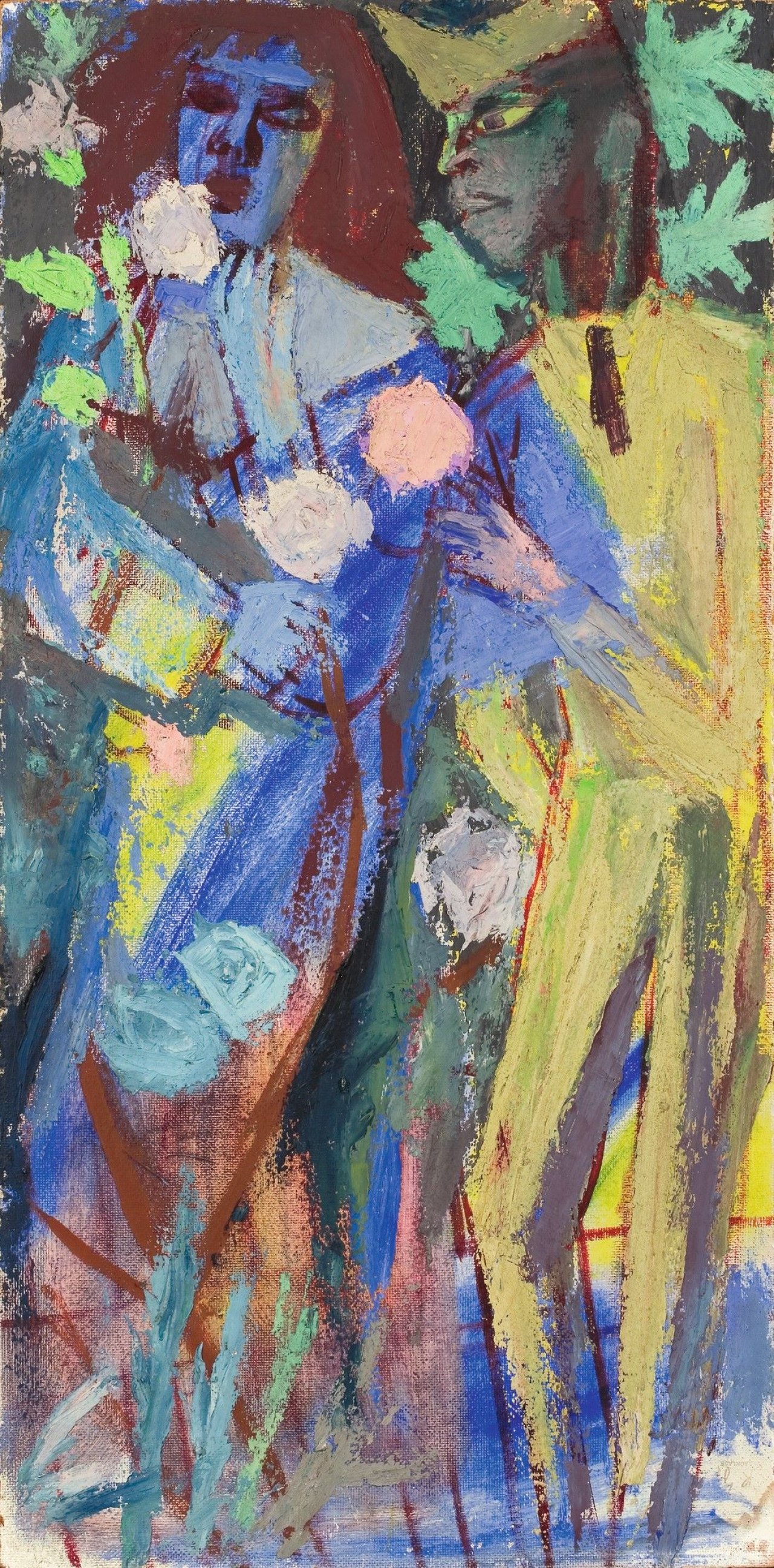 Auf diesem Bild ist das folgende Kunstwerk zu sehen: Karl Hubbuch. Ohne Titel (Liebeswerben). 1954.