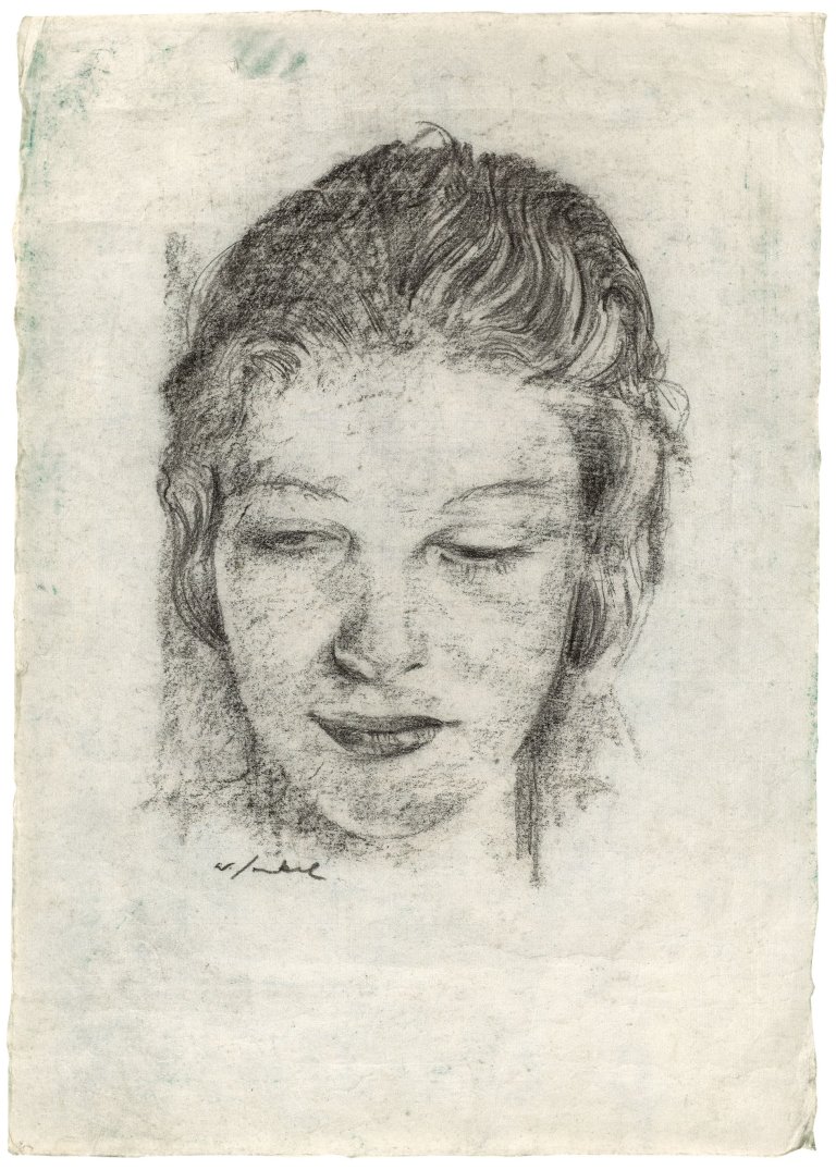 Auf diesem Bild ist das folgende Kunstwerk zu sehen: Willy Jaeckel. Frauenkopf. Um 1930.