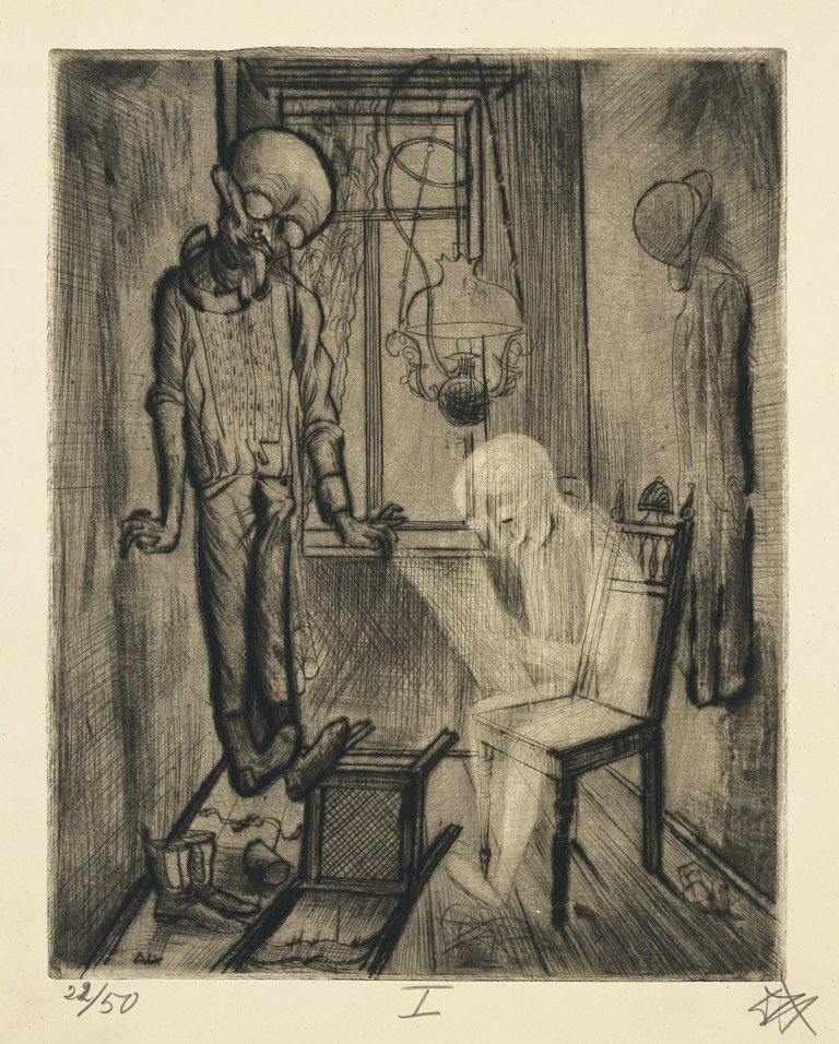 Auf diesem Bild ist das folgende Kunstwerk zu sehen: Otto Dix. „Der Selbstmörder (Erhängter)“. 1922.