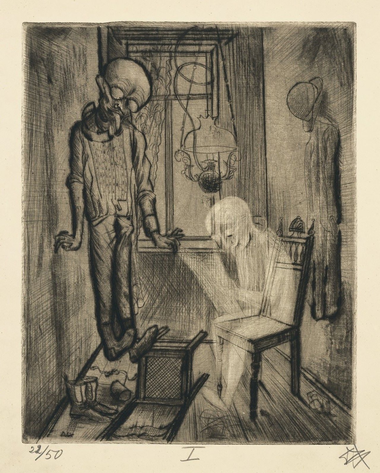 Auf diesem Bild ist das folgende Kunstwerk zu sehen: Otto Dix. „Der Selbstmörder (Erhängter)“. 1922.