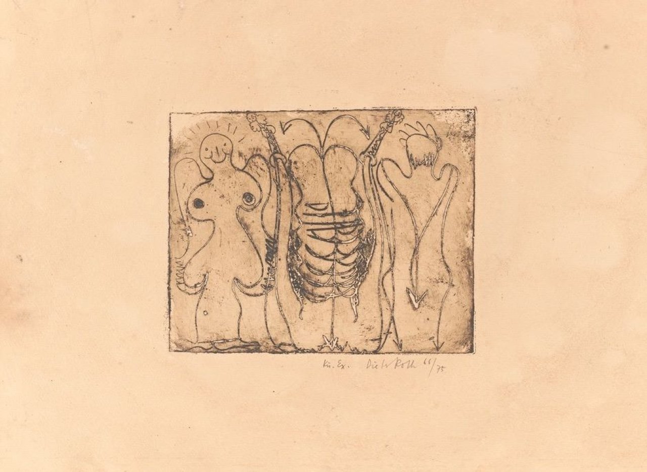 Auf diesem Bild ist das folgende Kunstwerk zu sehen: Dieter Roth. „Drei Engel“. 1966.
