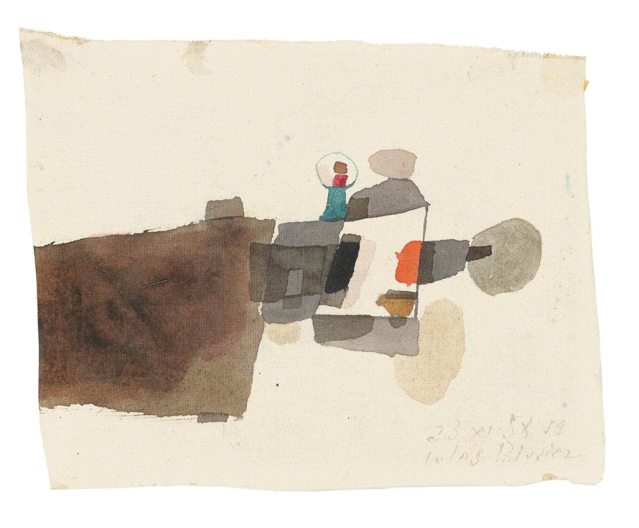 Auf diesem Bild ist das folgende Kunstwerk zu sehen: Julius Bissier. „23.XI.58 M“. 1958.