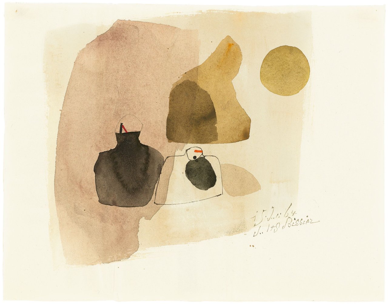 Auf diesem Bild ist das folgende Kunstwerk zu sehen: Julius Bissier. „5. Juli 64“. 1964.