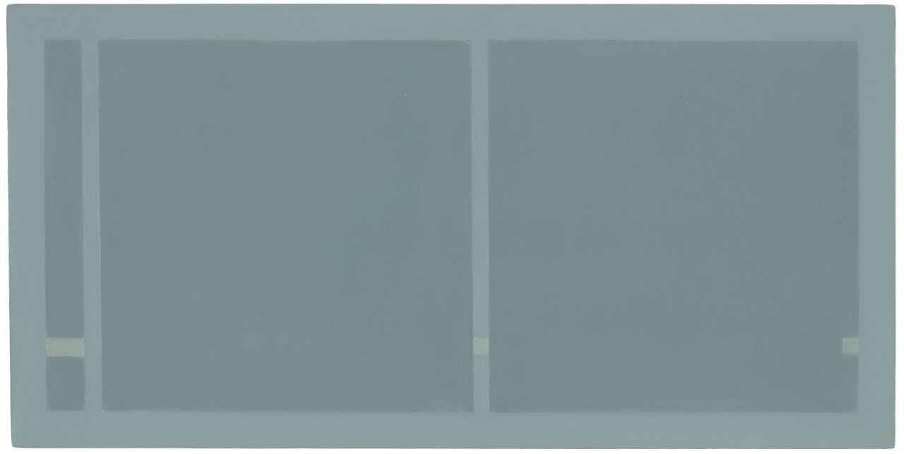 This picture shows the following artwork: Antonio Calderara. ”Attrazione quadrata in dimensione rettangolare. 1965.