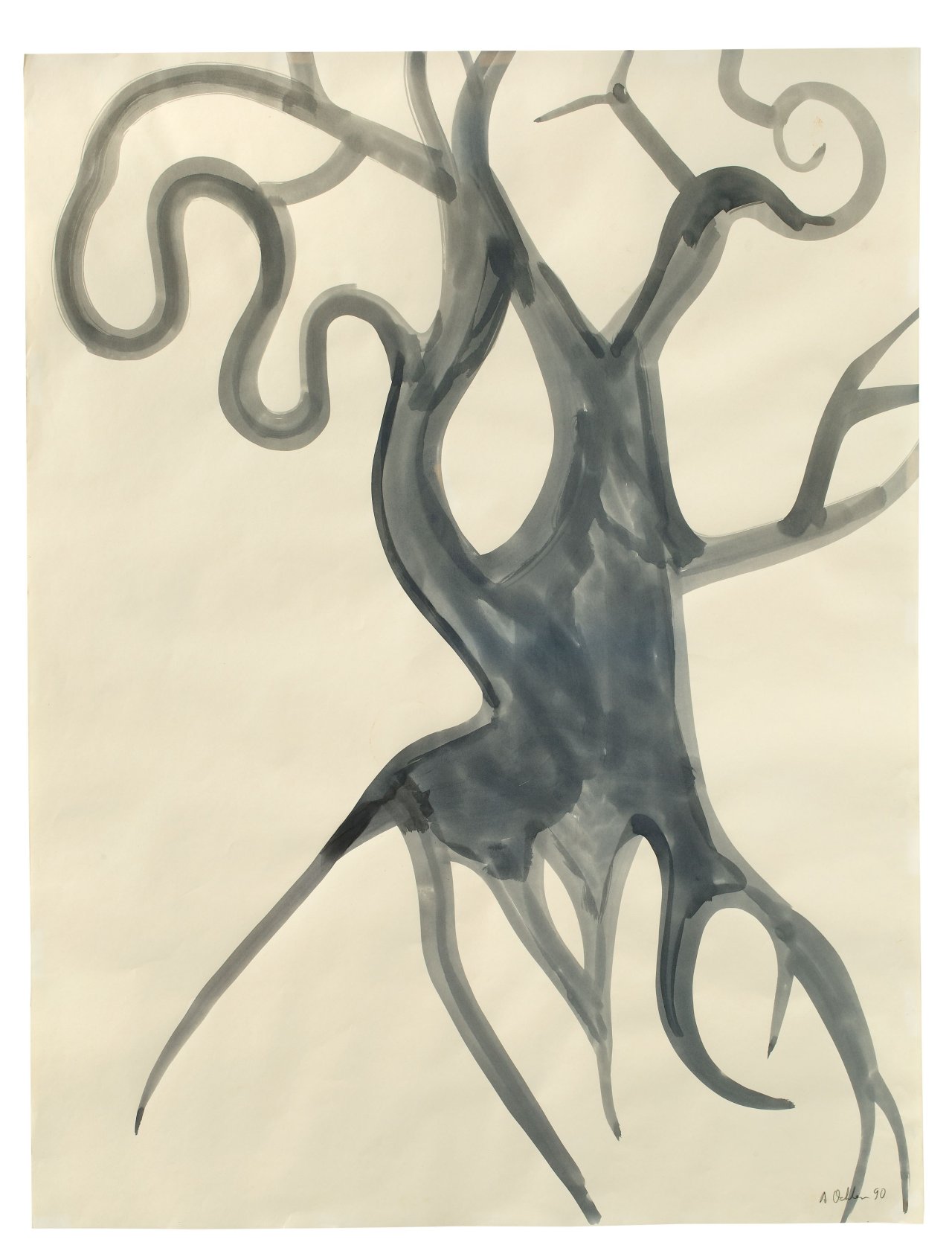 Auf diesem Bild ist das folgende Kunstwerk zu sehen: Albert Oehlen. Ohne Titel (Baum). 1990.