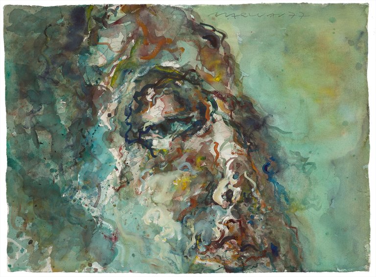 Auf diesem Bild ist das folgende Kunstwerk zu sehen:  Marwan. Kopf. 1977.