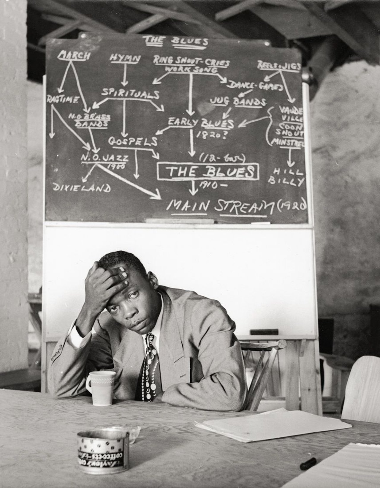 Auf diesem Bild ist das folgende Kunstwerk zu sehen: Clemens Kalischer. „John Lee Hooker, Music Inn“ (Stockbridge, Ma.). Um 1950.