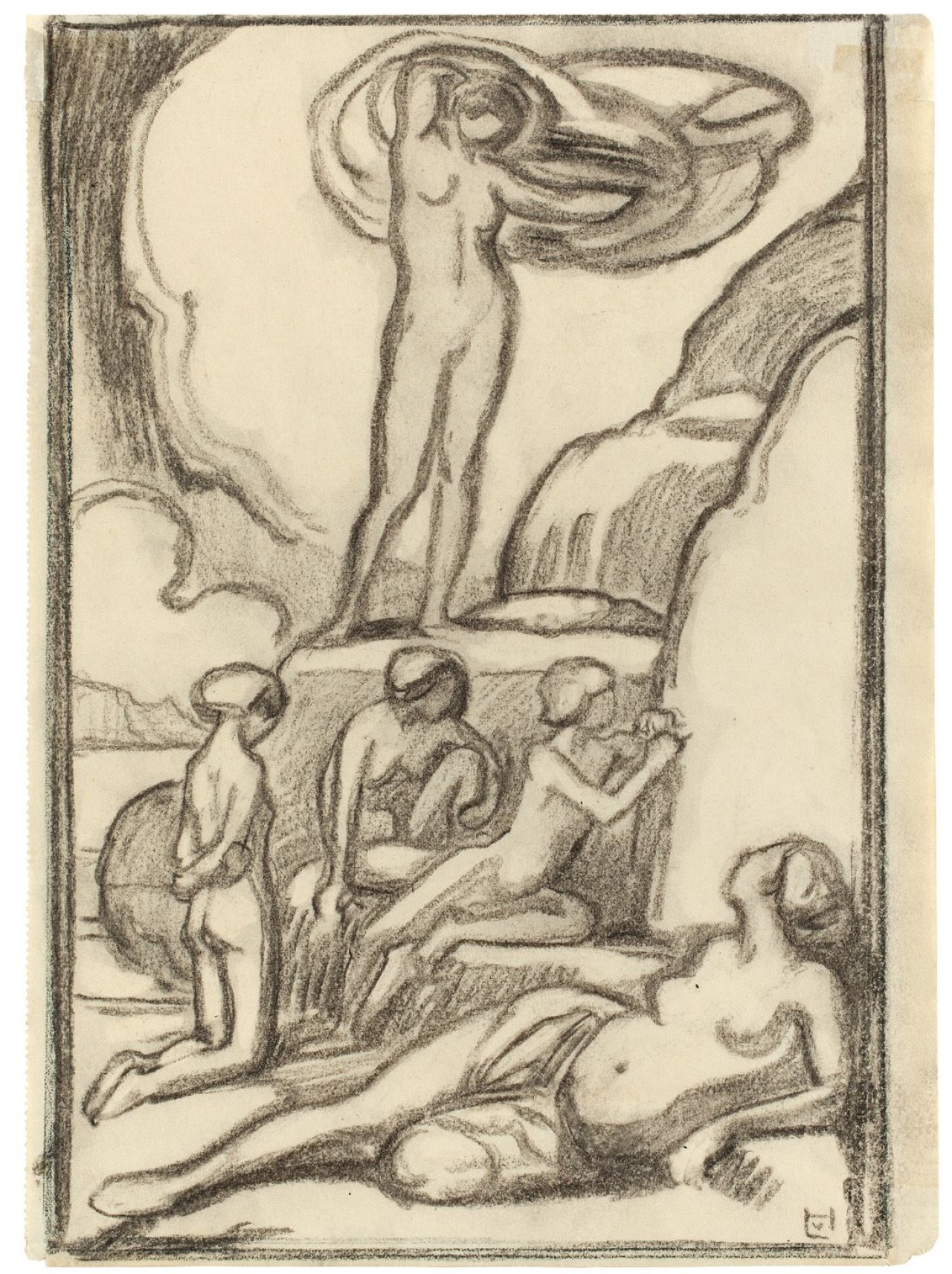 This picture shows the following artwork: Ludwig von Hofmann. Der Jungbrunnen.