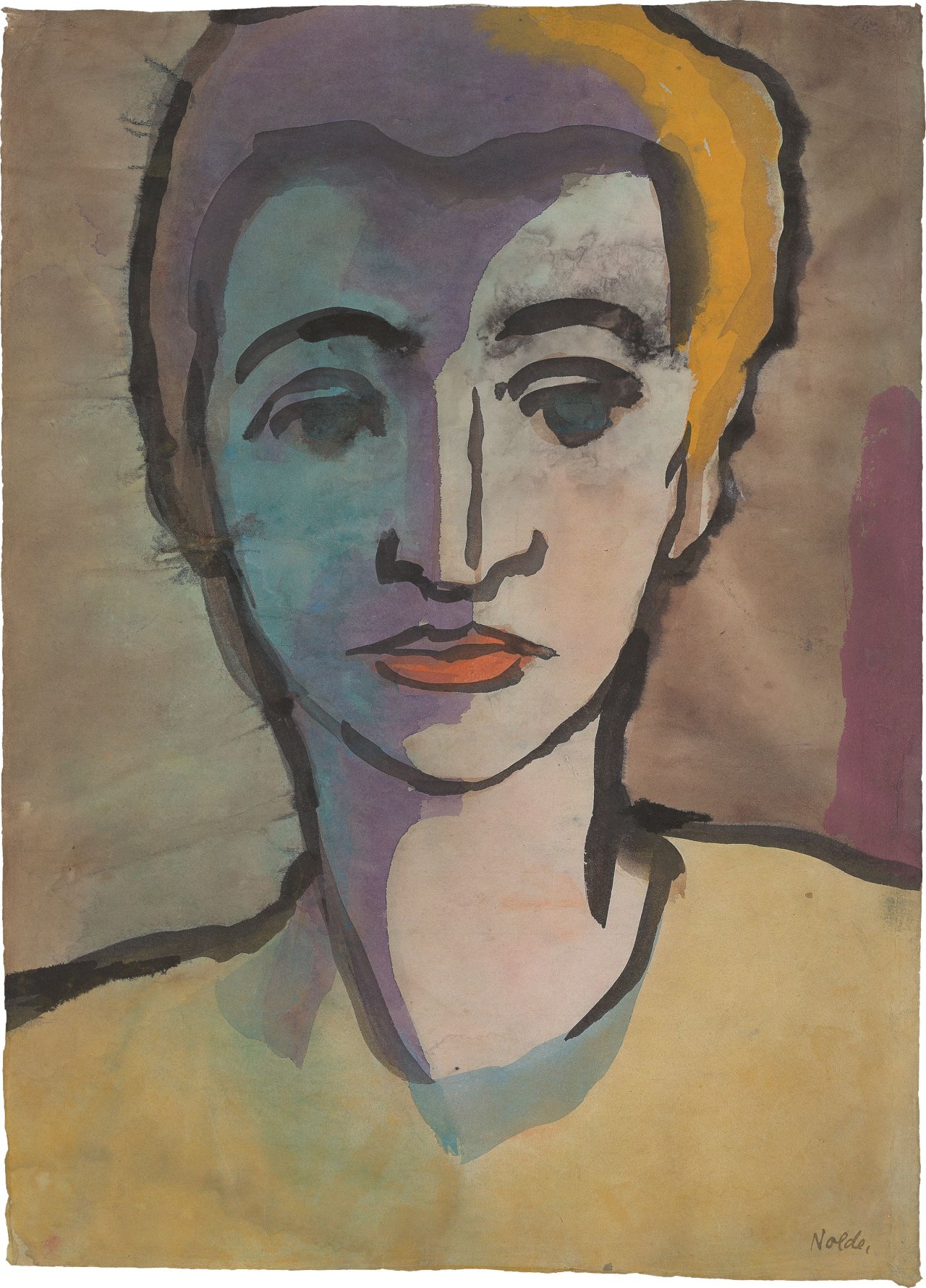 This picture shows the following artwork: Emil Nolde. Frauenbildnis.