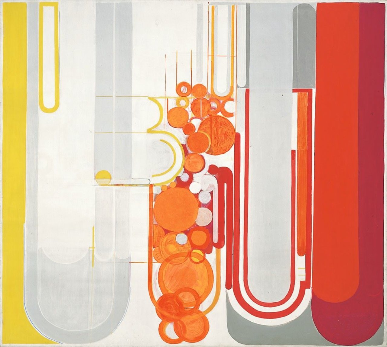 Auf diesem Bild ist das folgende Kunstwerk zu sehen: Heinz Kreutz. „Gelb-Orange-Rot“. 1966.