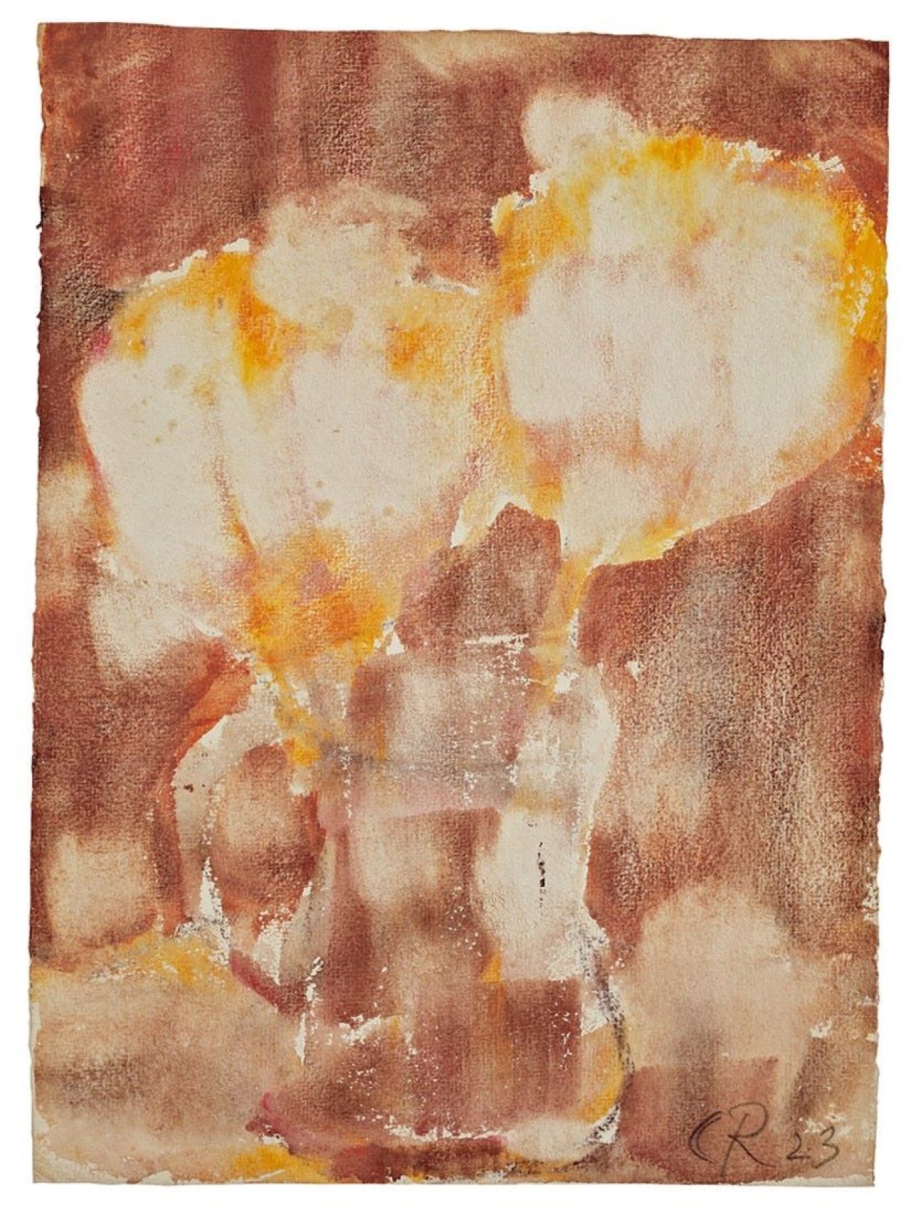 Auf diesem Bild ist das folgende Kunstwerk zu sehen: Christian Rohlfs. Weisse Blüten in einer Vase. 1923.
