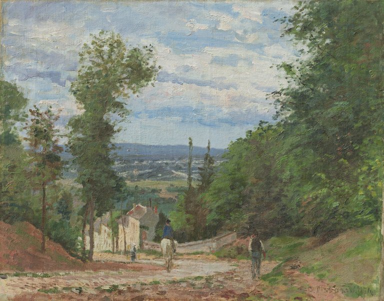 Auf diesem Bild ist das folgende Kunstwerk zu sehen: Camille Pissarro. „La Route de Marly, Louveciennes“. 1871.