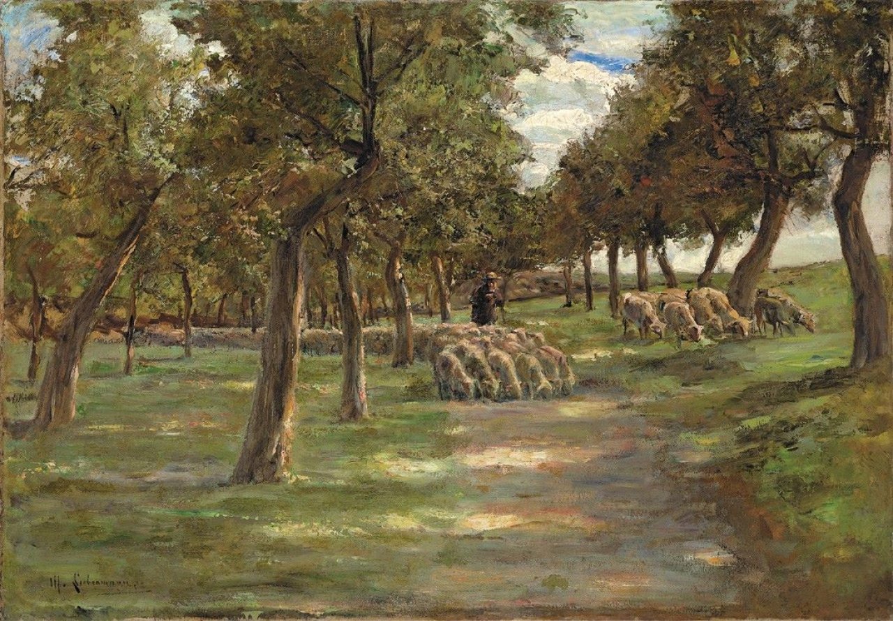 This picture shows the following artwork: Max Liebermann. „Schafherde“. 1888.