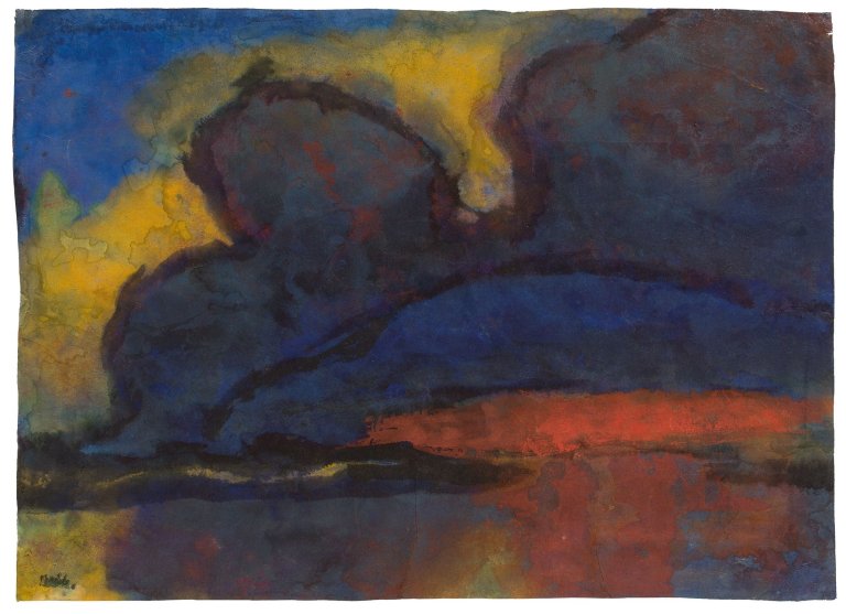 This picture shows the following artwork: Emil Nolde. „Große dunkle Wolke“. Circa 1935.