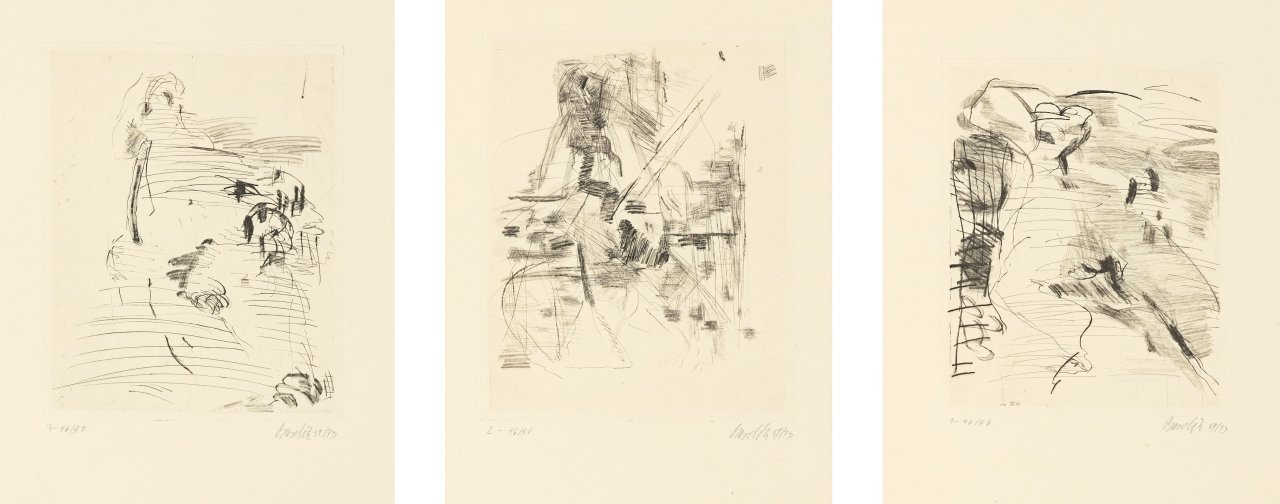 This picture shows the following artwork: Georg Baselitz. „Triptychon“. 1973.