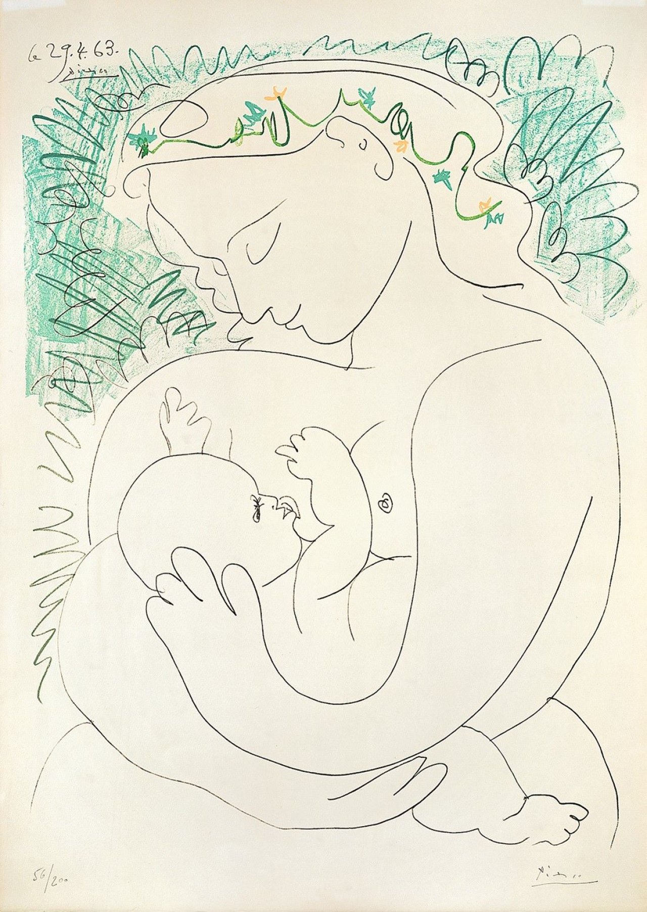Auf diesem Bild ist das folgende Kunstwerk zu sehen: Nach Pablo Picasso. „Maternité”. 1963.