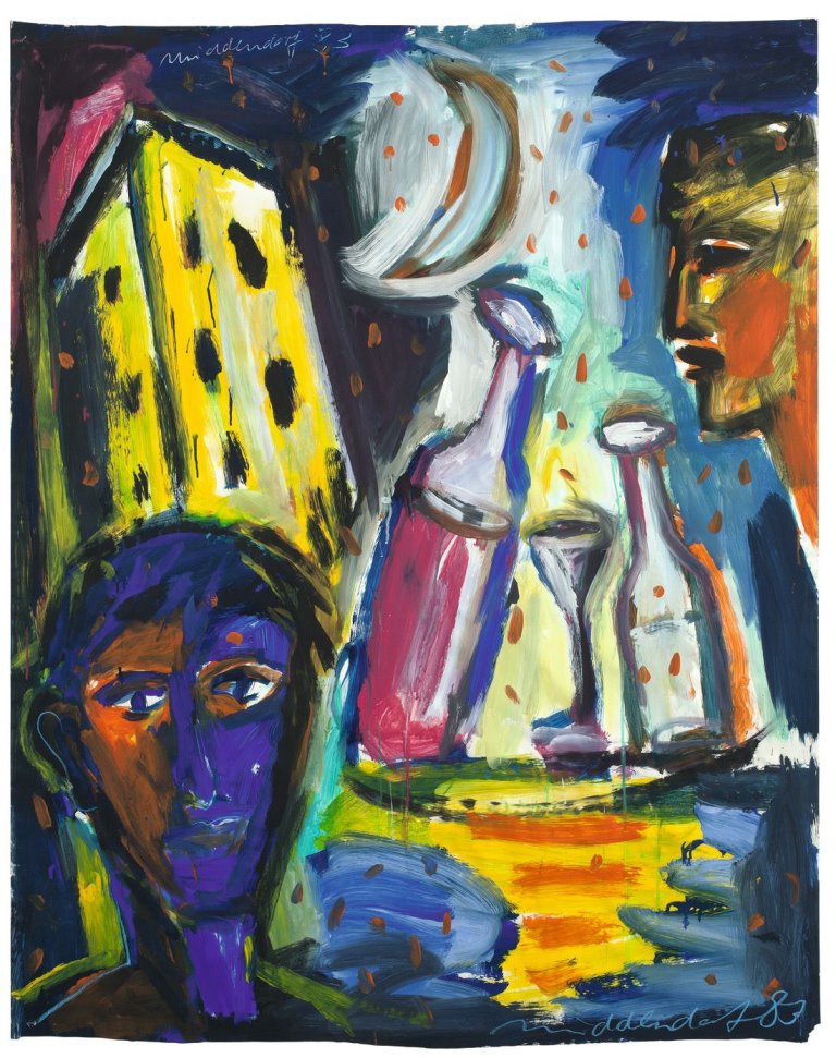 Auf diesem Bild ist das folgende Kunstwerk zu sehen: Helmut Middendorf. Nacht mit Bruno. 1983.