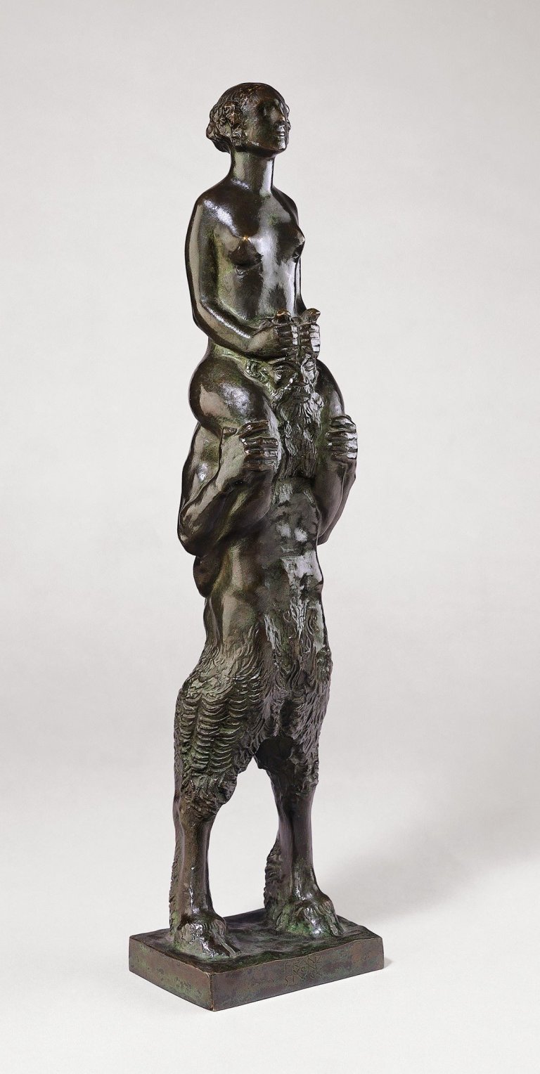 Auf diesem Bild ist das folgende Kunstwerk zu sehen: Franz von Stuck. Faun und Nixe.