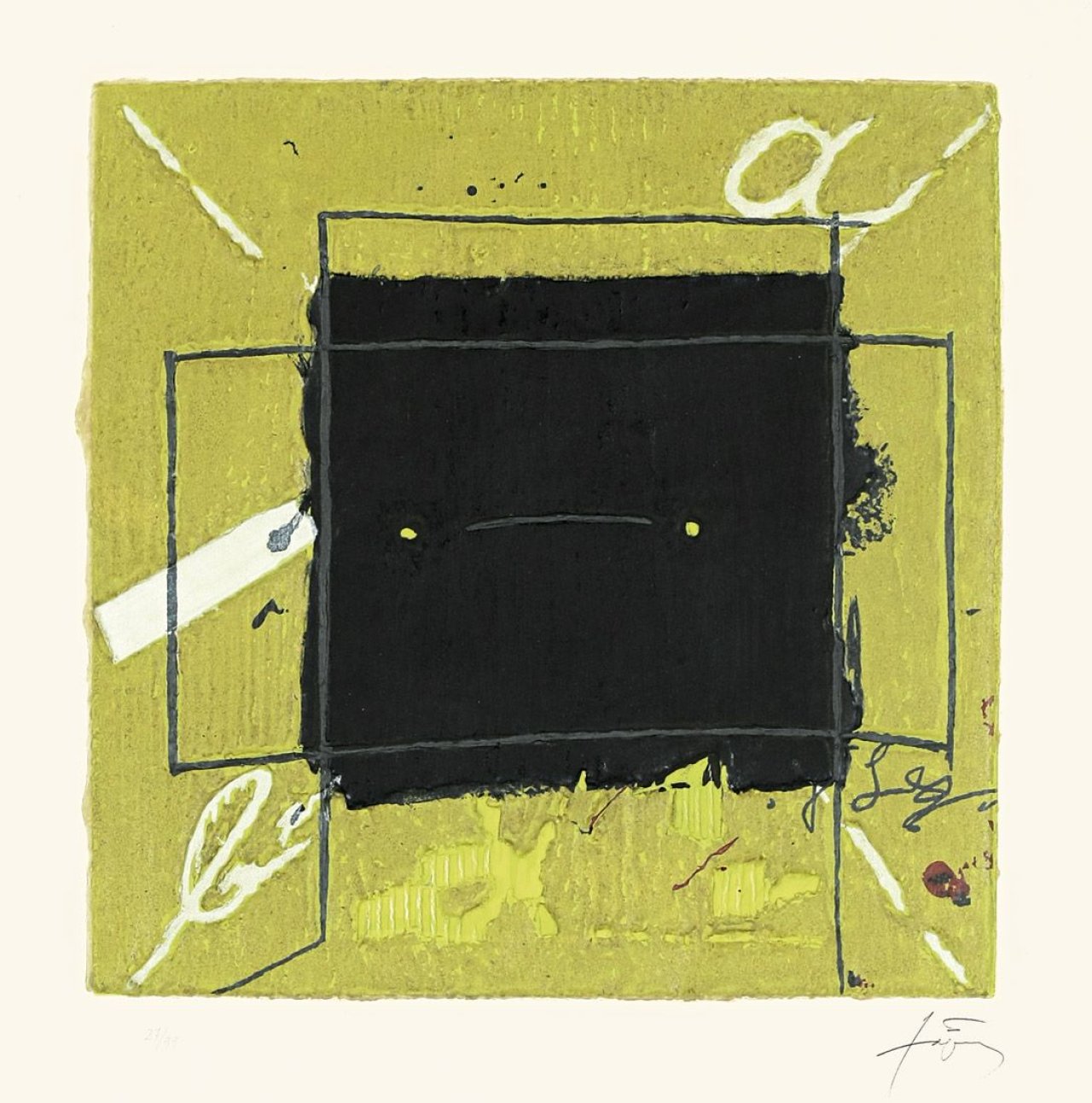 This picture shows the following artwork: Antoni Tàpies. „Aparicion 2“. 1982.