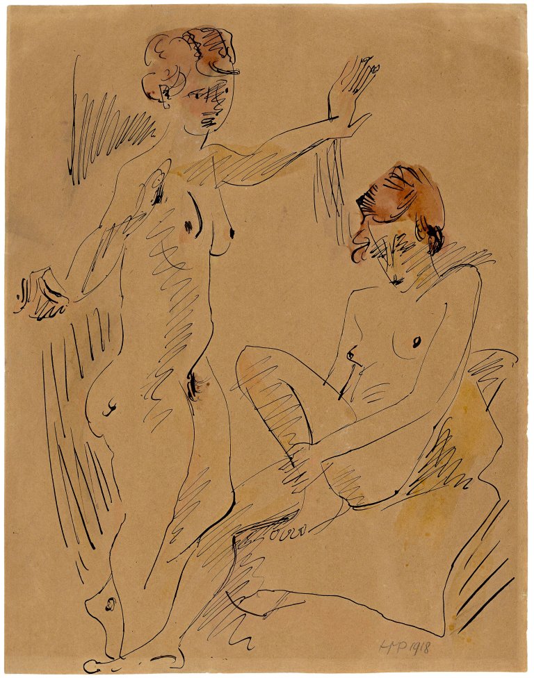 Auf diesem Bild ist das folgende Kunstwerk zu sehen: Max Pechstein. Weibliche Akte. 1918.