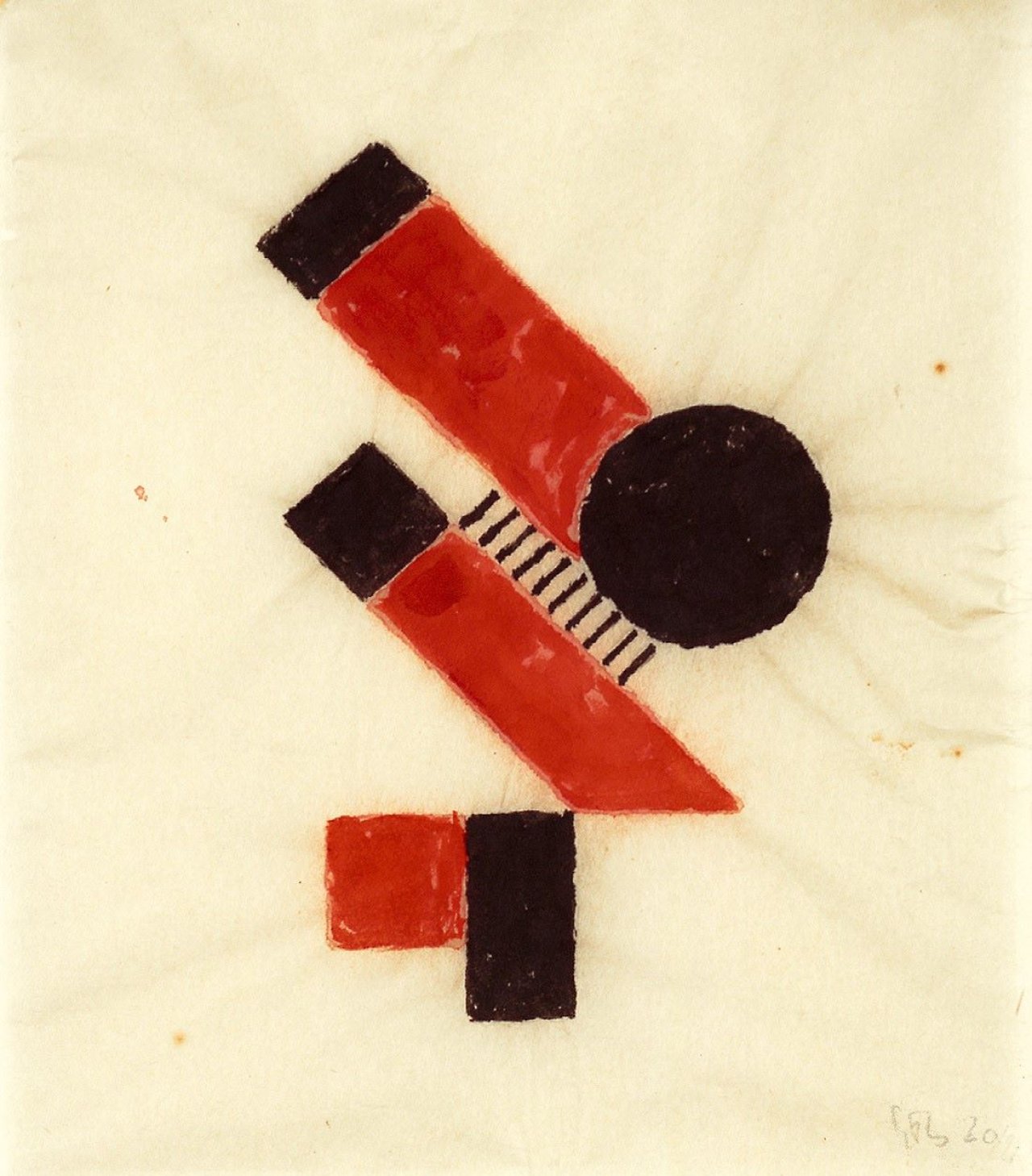 Auf diesem Bild ist das folgende Kunstwerk zu sehen: Erich Buchholz. „Mit 10 Stäbchen“. 1920/21.