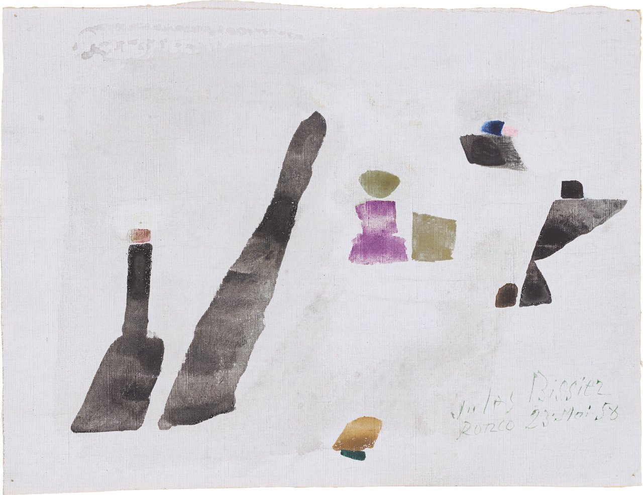 Auf diesem Bild ist das folgende Kunstwerk zu sehen: Julius Bissier. „Ronco 23. Mai 58“. 1958.