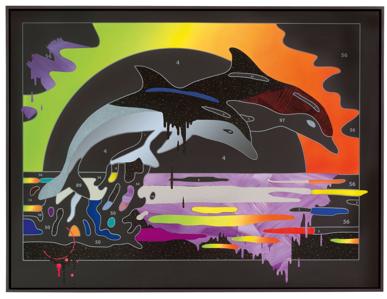 Auf diesem Bild ist das folgende Kunstwerk zu sehen: Anselm Reyle. Best Friends. 2011.