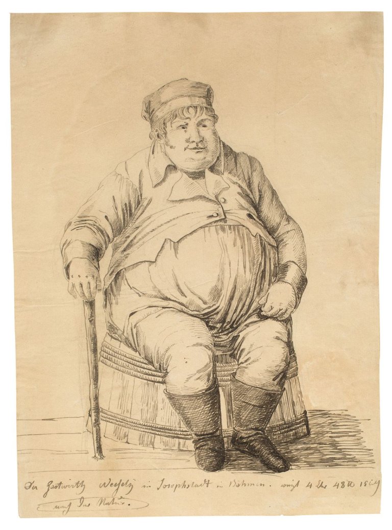 Auf diesem Bild ist das folgende Kunstwerk zu sehen: August Kopisch. Der Gastwirt Martin Wessely in Josefstadt in Böhmen.