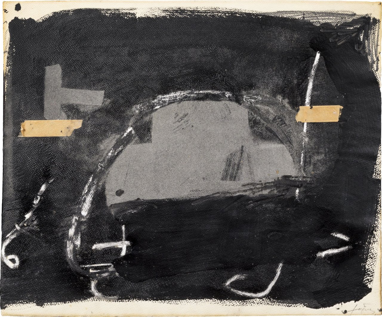 Auf diesem Bild ist das folgende Kunstwerk zu sehen: Antoni Tàpies. „Velvet Powder and Chalk“. 1976.