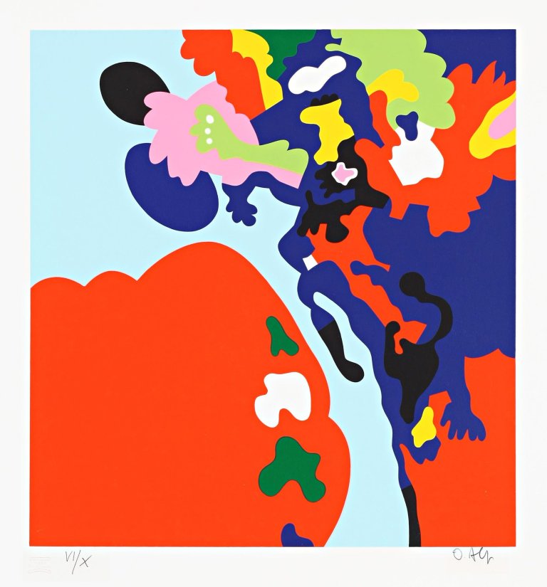 Auf diesem Bild ist das folgende Kunstwerk zu sehen: Otmar Alt. Aus der Mappe: „Die Große Veränderung (Moonlanding)“. 1973.