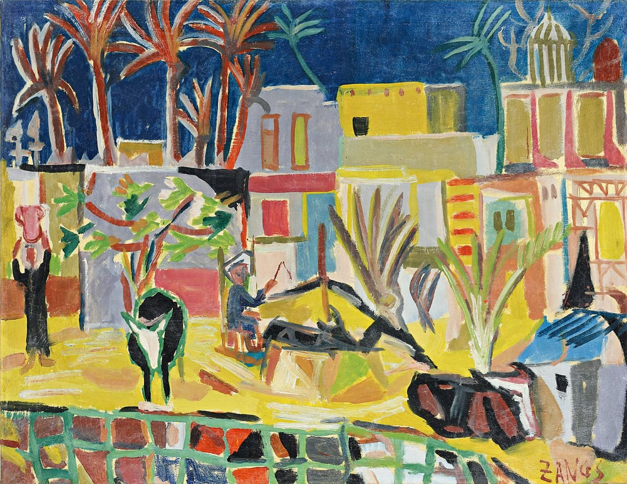 This picture shows the following artwork: Herbert Zangs. Dorf in Nordafrika. Circa 1950.