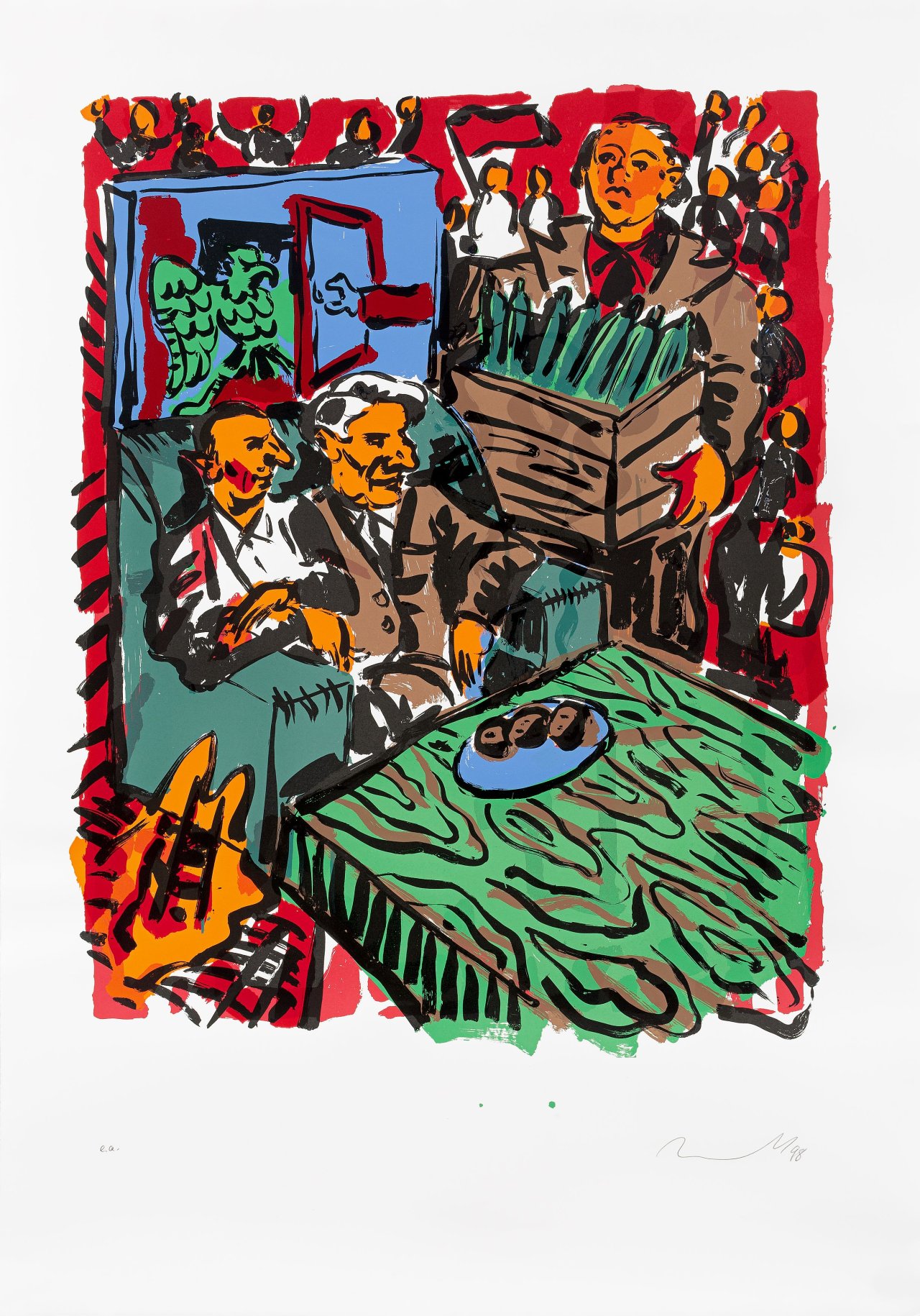 This picture shows the following artwork: Jörg Immendorff. ”3. Oktober 90”. 1998.