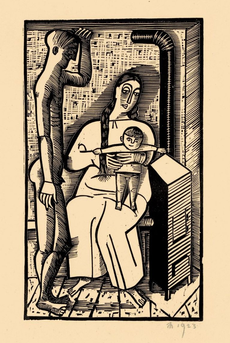 Auf diesem Bild ist das folgende Kunstwerk zu sehen: Gerhard Marcks. „Am Ofen“. 1923.