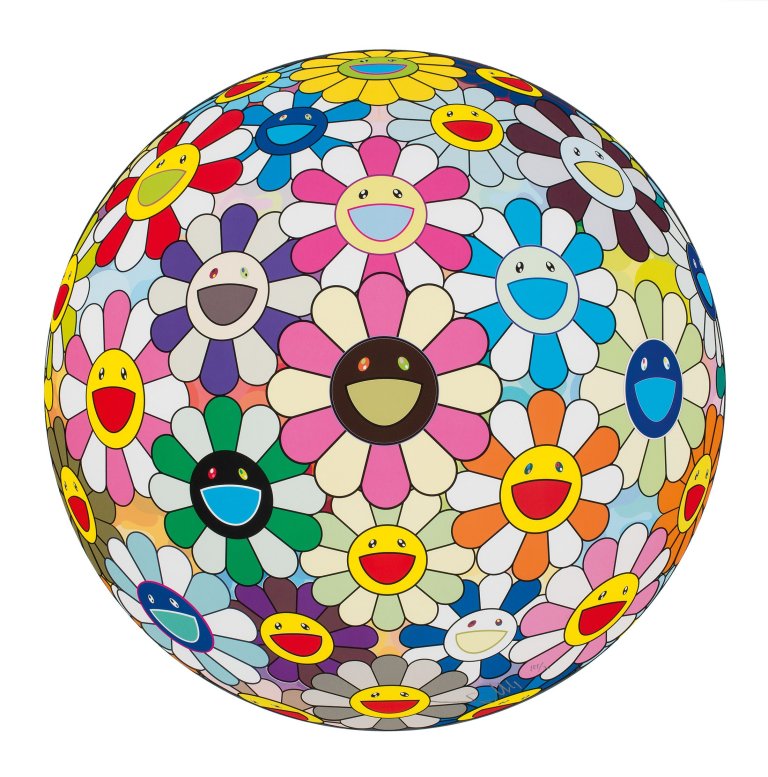 Auf diesem Bild ist das folgende Kunstwerk zu sehen: Takashi Murakami. „Flowerball (3D) Kindergarden“. 2011.