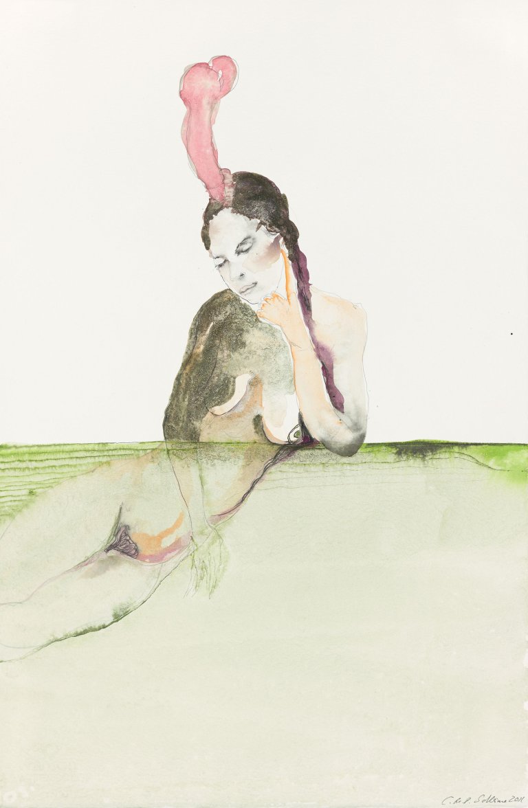 Auf diesem Bild ist das folgende Kunstwerk zu sehen: Cornelia Schleime. „Wenn es zu Kopf steigt“. 2011.