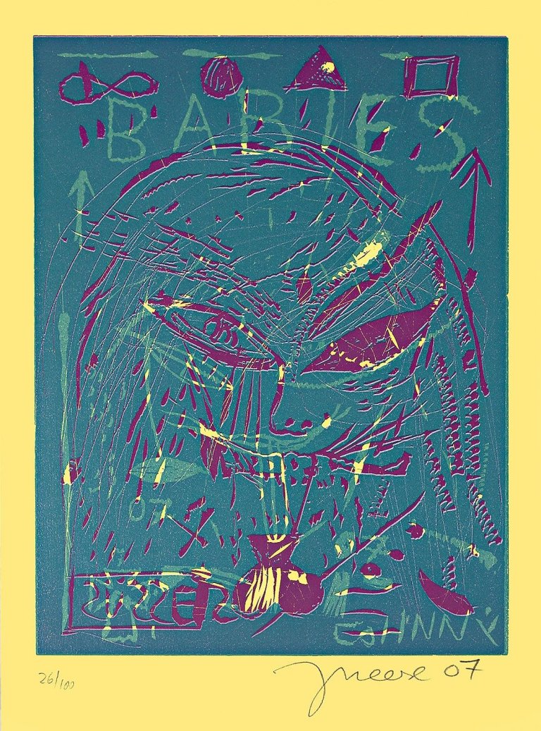 Auf diesem Bild ist das folgende Kunstwerk zu sehen: Jonathan Meese. „Süsse Babies“. 2007.