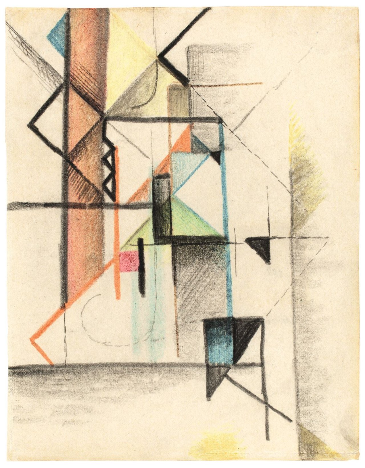 Auf diesem Bild ist das folgende Kunstwerk zu sehen: August Macke. „Abstrakte Formen VI“. 1913.