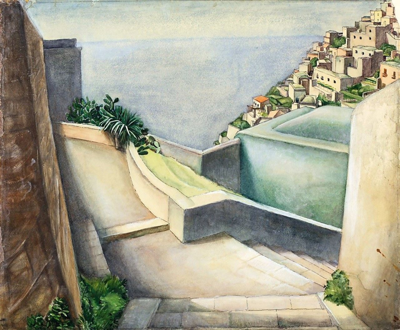 This picture shows the following artwork: Peter Foerster. „Capri III. Treppe mit Blick zum Meer“. 1925.
