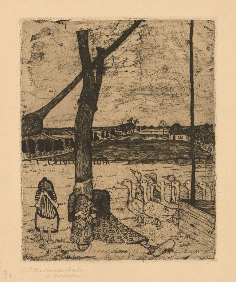 This picture shows the following artwork: Paula Modersohn-Becker. „Die Gänsemagd“. Circa 1900.
