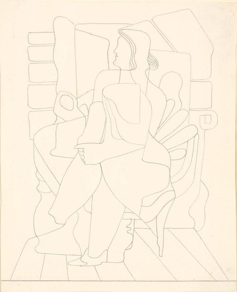 Auf diesem Bild ist das folgende Kunstwerk zu sehen: Herbert Behrens-Hangeler. Frau am Tisch. 1920er Jahre.