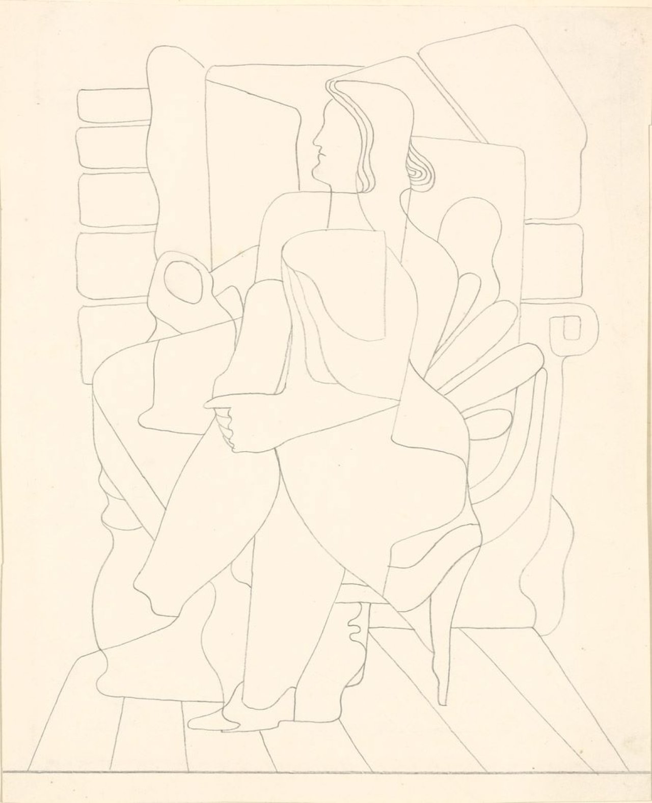 Auf diesem Bild ist das folgende Kunstwerk zu sehen: Herbert Behrens-Hangeler. Frau am Tisch. 1920er Jahre.