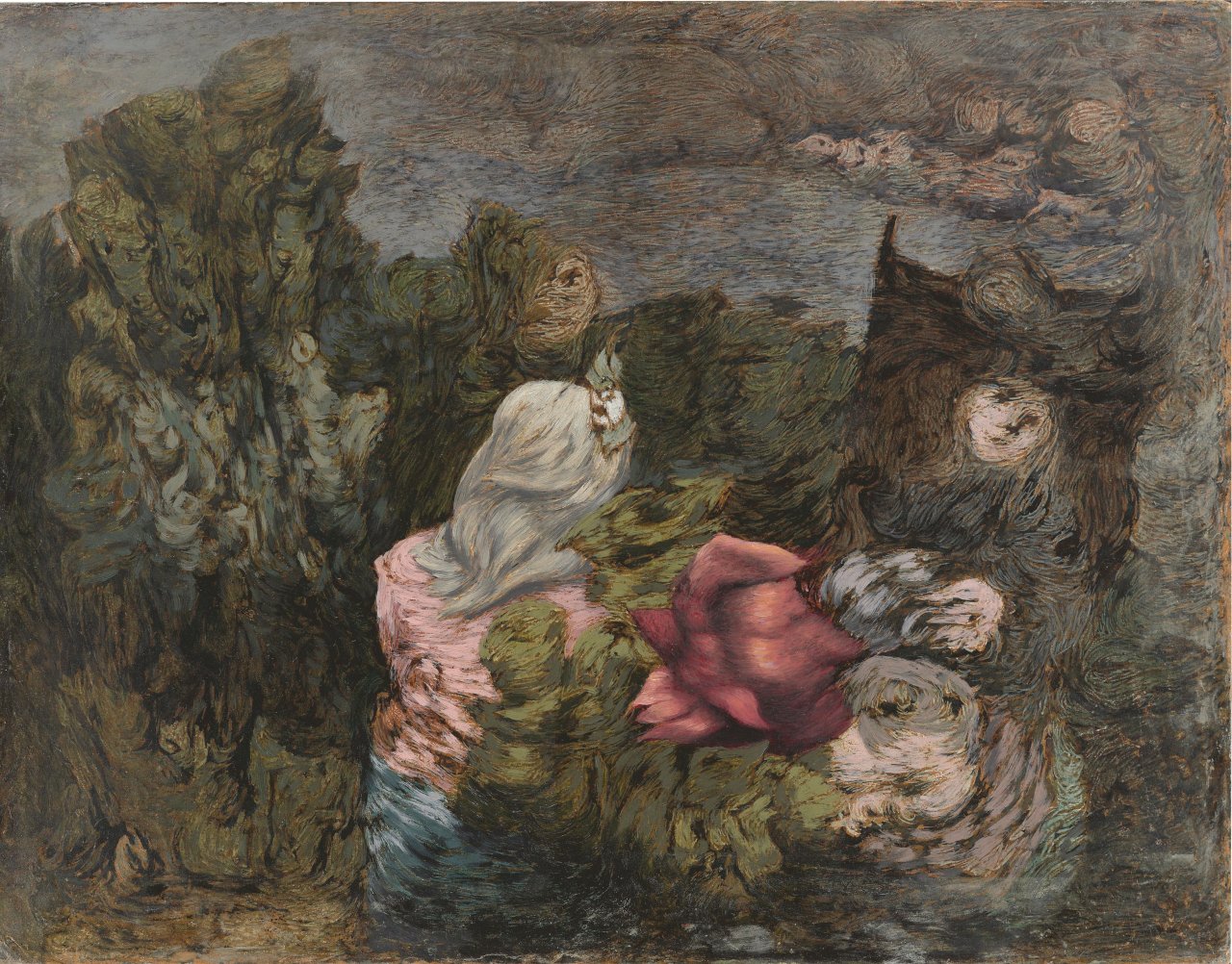 Auf diesem Bild ist das folgende Kunstwerk zu sehen: Richard Oelze. „La Reine des Roses“. 1949.