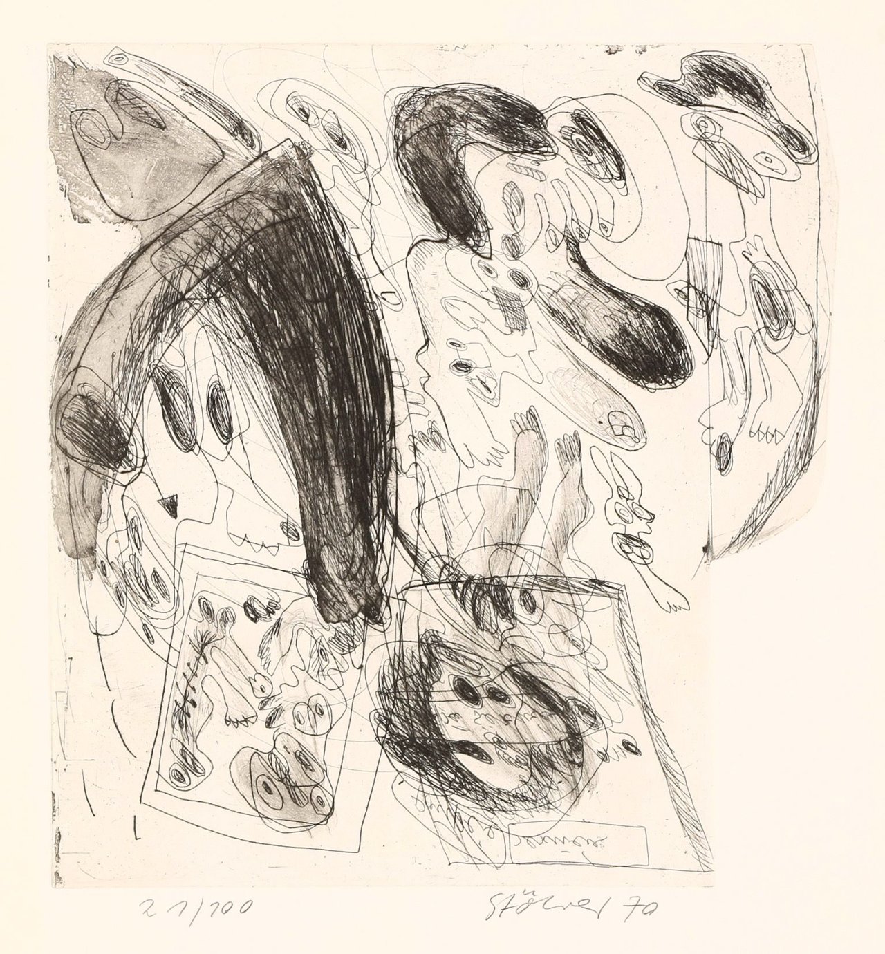 Auf diesem Bild ist das folgende Kunstwerk zu sehen: Walter Stöhrer. „Ohne Titel (Horror Trip)“. 1970.