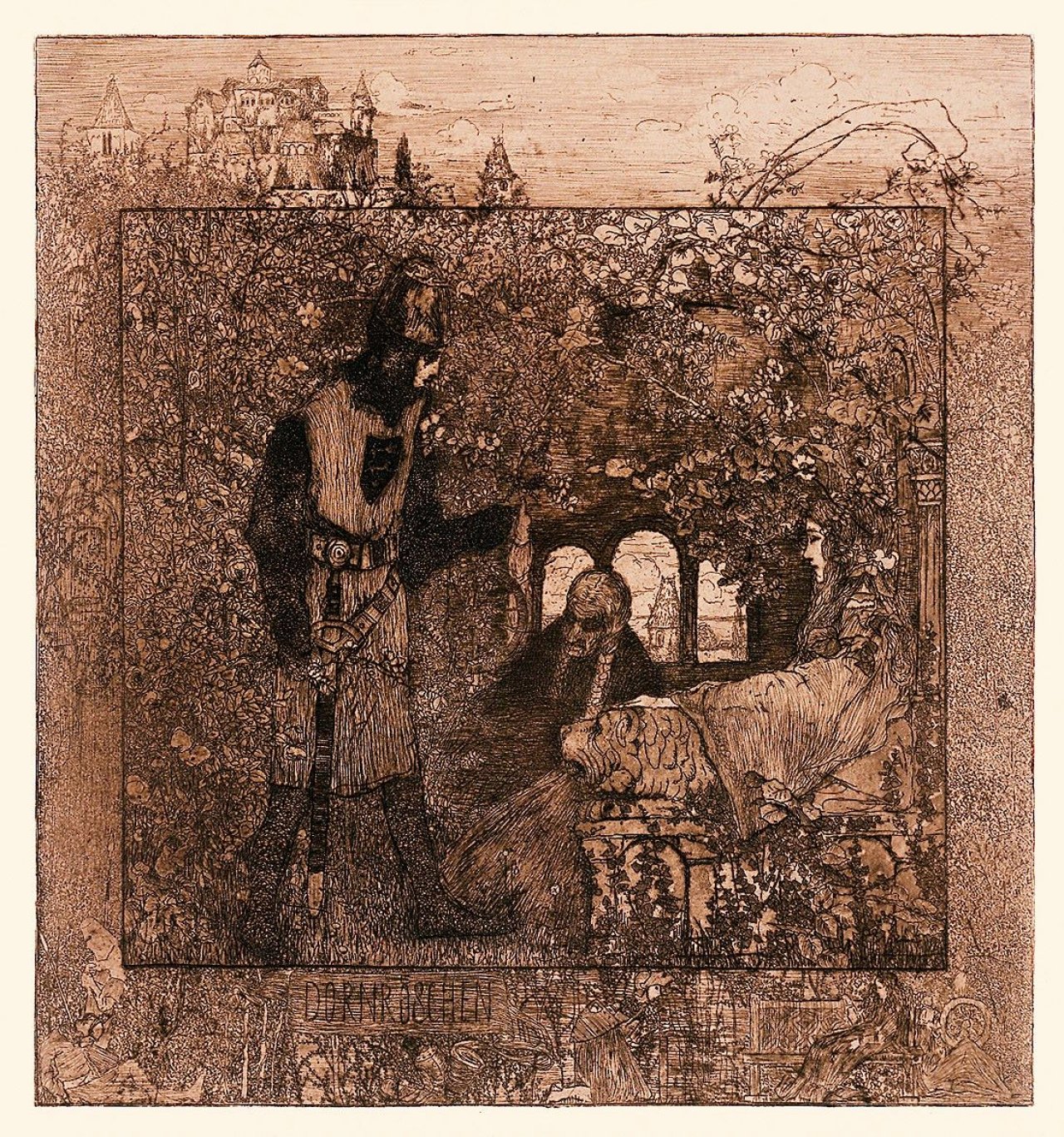 Auf diesem Bild ist das folgende Kunstwerk zu sehen:  Mappenwerk. „Aus Worpswede“. 1897.