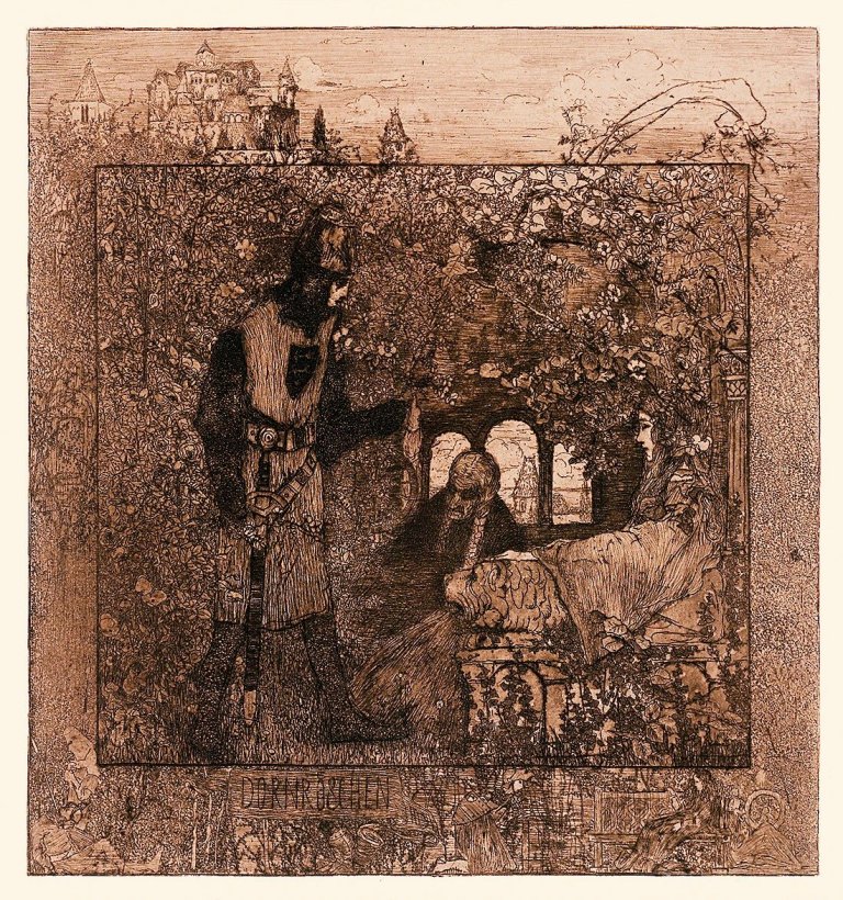 Auf diesem Bild ist das folgende Kunstwerk zu sehen:  Mappenwerk. „Aus Worpswede“. 1897.