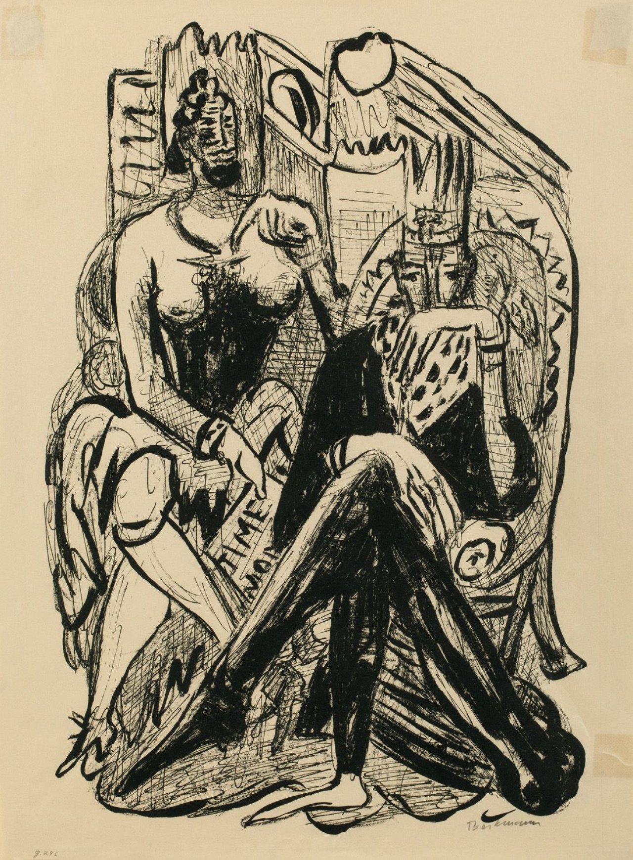 Auf diesem Bild ist das folgende Kunstwerk zu sehen: Max Beckmann. „König und Demagoge“. 1946.