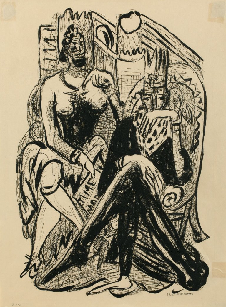 Auf diesem Bild ist das folgende Kunstwerk zu sehen: Max Beckmann. „König und Demagoge“. 1946.