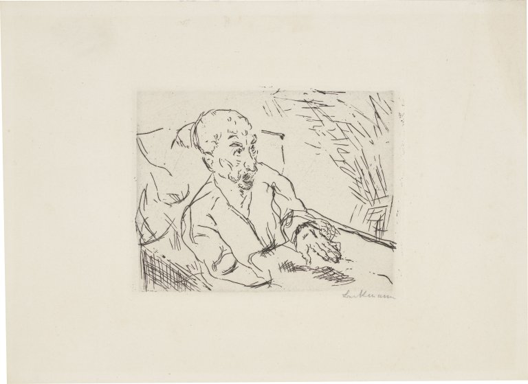 Auf diesem Bild ist das folgende Kunstwerk zu sehen: Max Beckmann. „Sterbender Greis“. 1913.